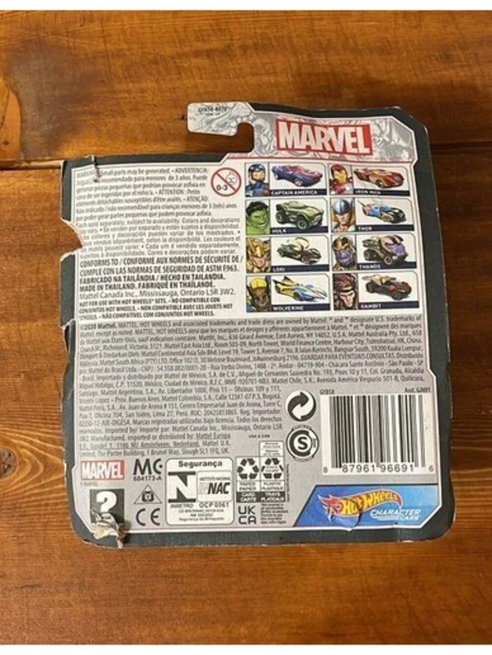 Hot Wheels Marvel Captain America Character Car Blue Diecast Toy